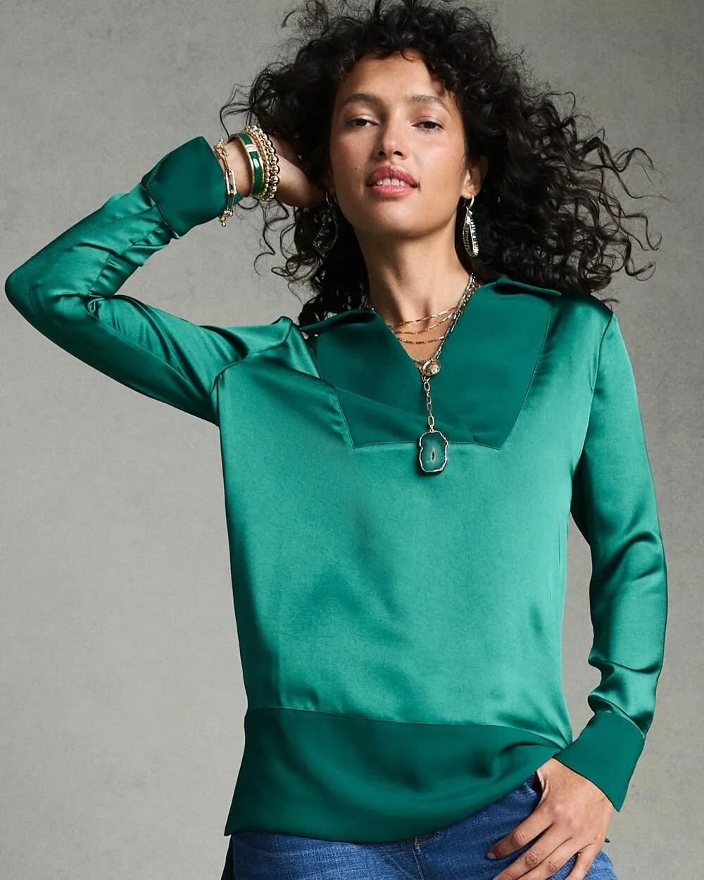 Relaxed Stretch Satin Tunic