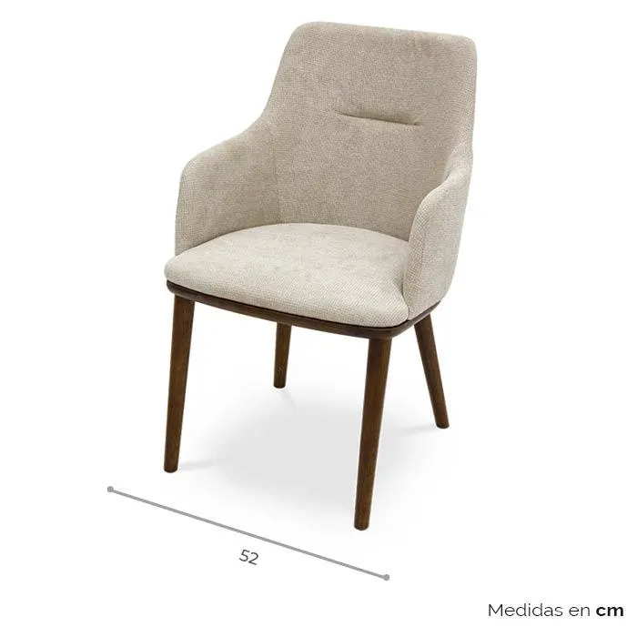 Silla Tela Beige/nogal Kenzi
