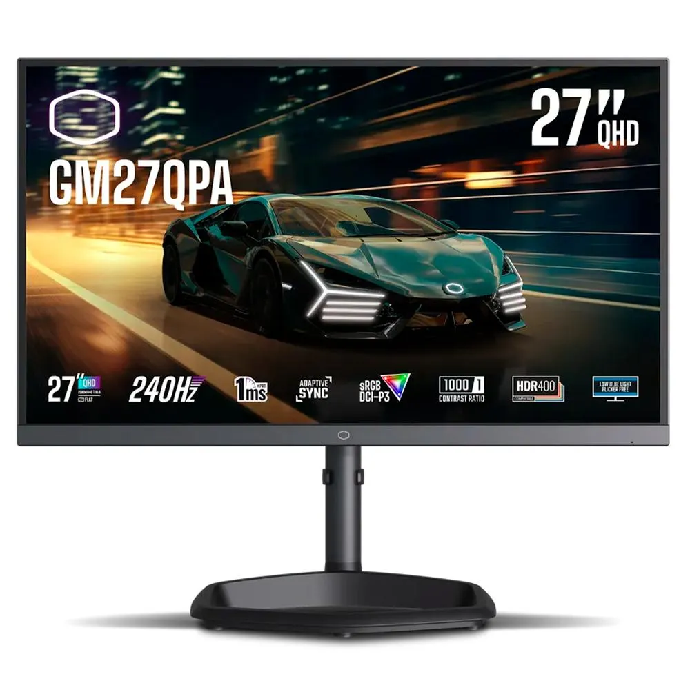 Monitor Gamer COOLER MASTER GM27QPA / 27” / 240 Hz / QHD 2K 2560x1440 / IPS / 1ms / Listo para HDR / Adaptive Sync / CMI-GM27QPA-US