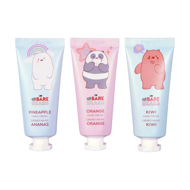 Set De Cremas Para Manos We Bare Bears 20 gr Manzana, Naranja, Kiwi 3 Piezas