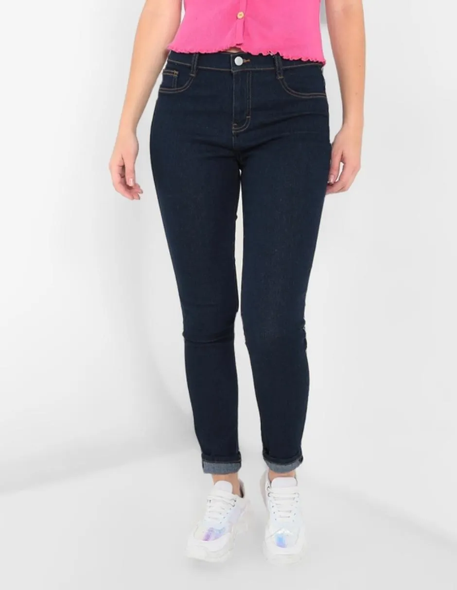 Jeans skinny Non Stop lavado obscuro corte cintura para mujer