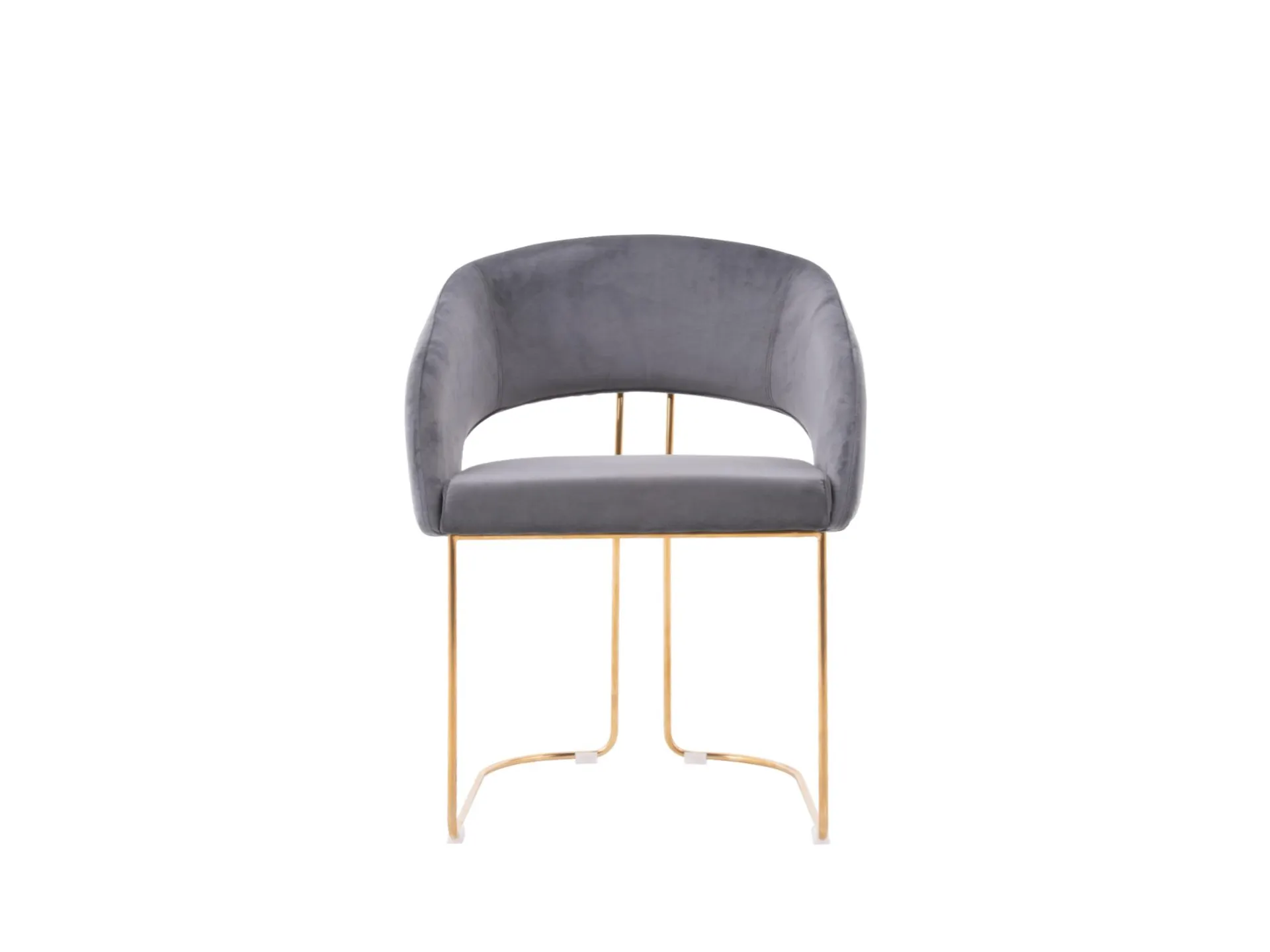 Silla Landon De Metal De Tela Color Gris