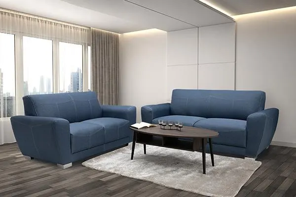 Sala Lugano Sofá y Love Seat Azul