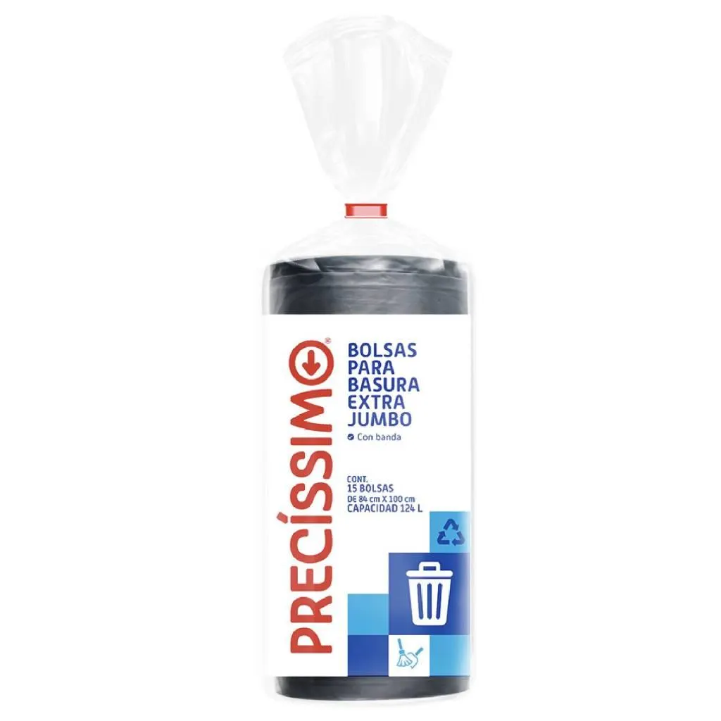 Bolsas para basura Precíssimo negra extra jumbo 84cm X 100cm 15 pz