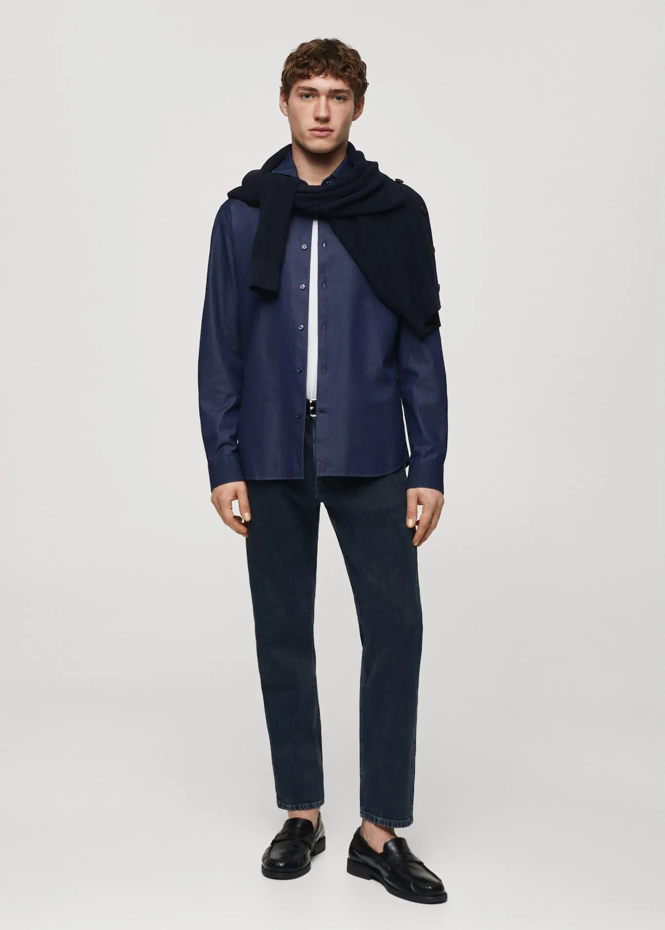 Camisa regular fit chambray algodón