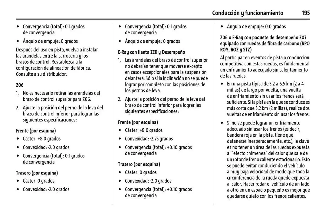 Catálogo de Chevrolet Corvette Stingray Manual del propietario 22 de enero al 31 de diciembre 2025 - Pagina 196