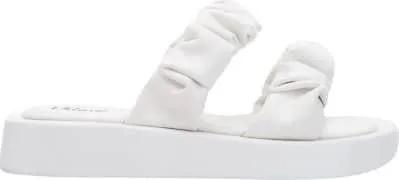 sandalia plana monocolor arruga