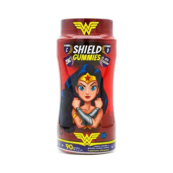 Gomitas Wonder Woman Shield Vit C,Vit D, Zinc y Betaglucano Biodesa Kids Sabores Mixtos 90 Gomitas