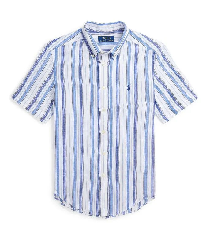 Camisa a rayas manga corta Niño