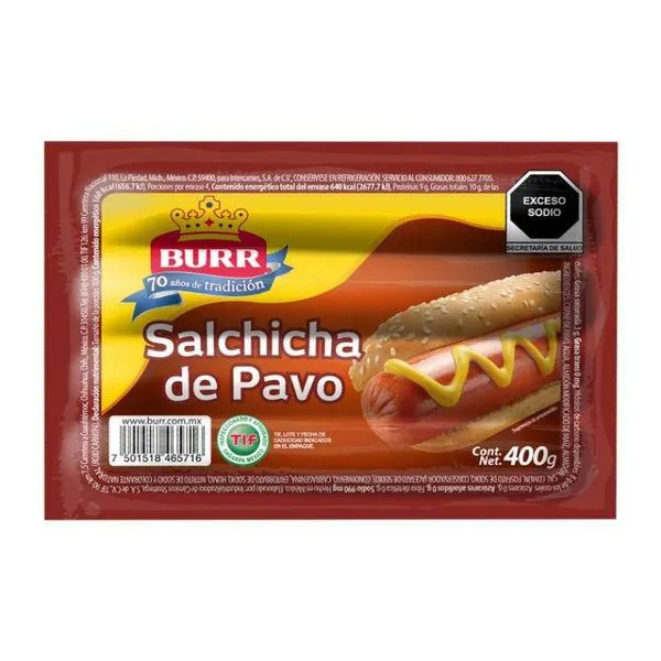 Salchicha Pavo Burr 400g