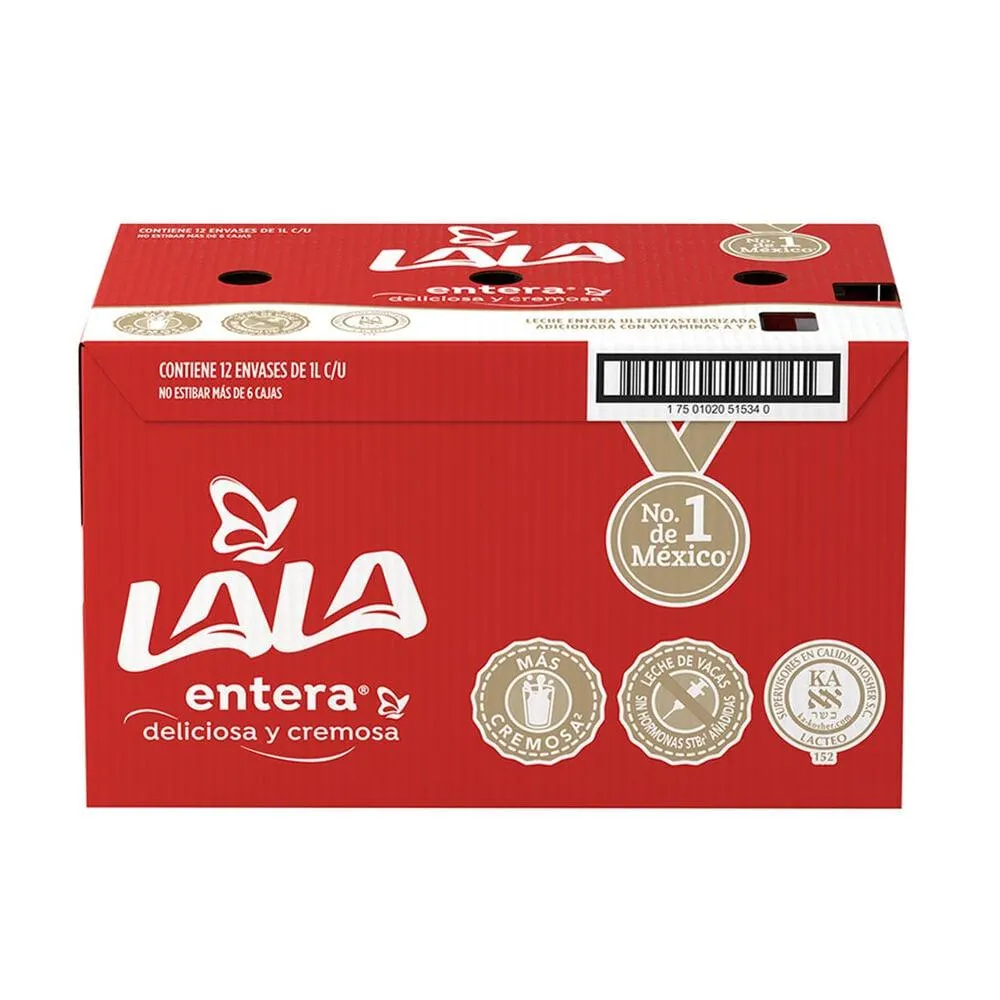 Leche UHT Entera Lala 12/1 L