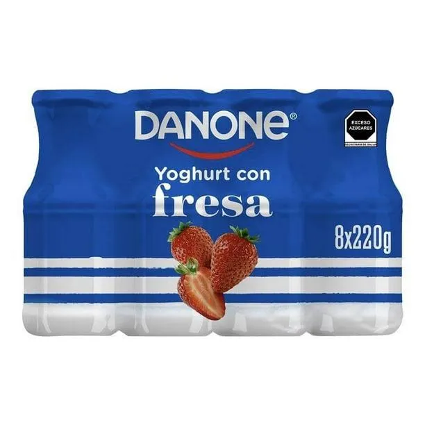 Yoghurt bebible Danone fresa 8 pzas de 220 g c/u