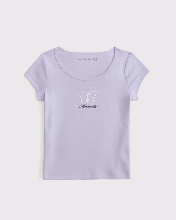 graphic logo scoopneck tee