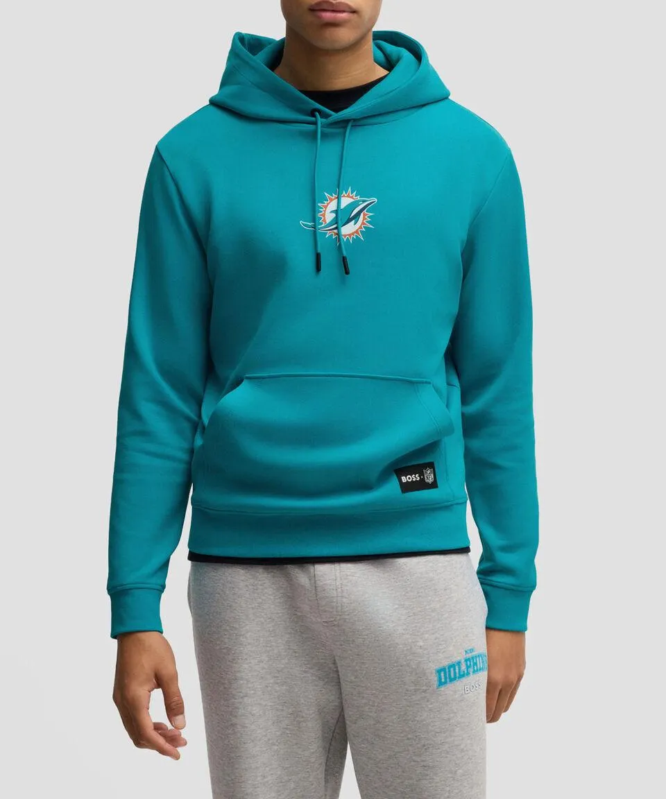 Sudadera Boss x NFL en interlock con capucha y detalle especial de la marca Hombre