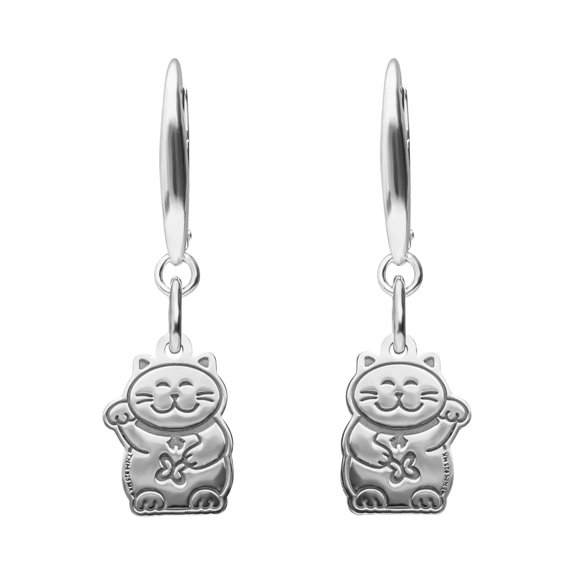 Aretes Carisma Suerte Gato Plata Maneki Neko