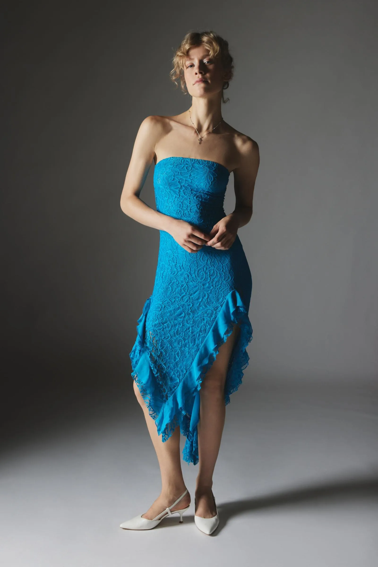 Silence + Noise Stella Lace Strapless Dress