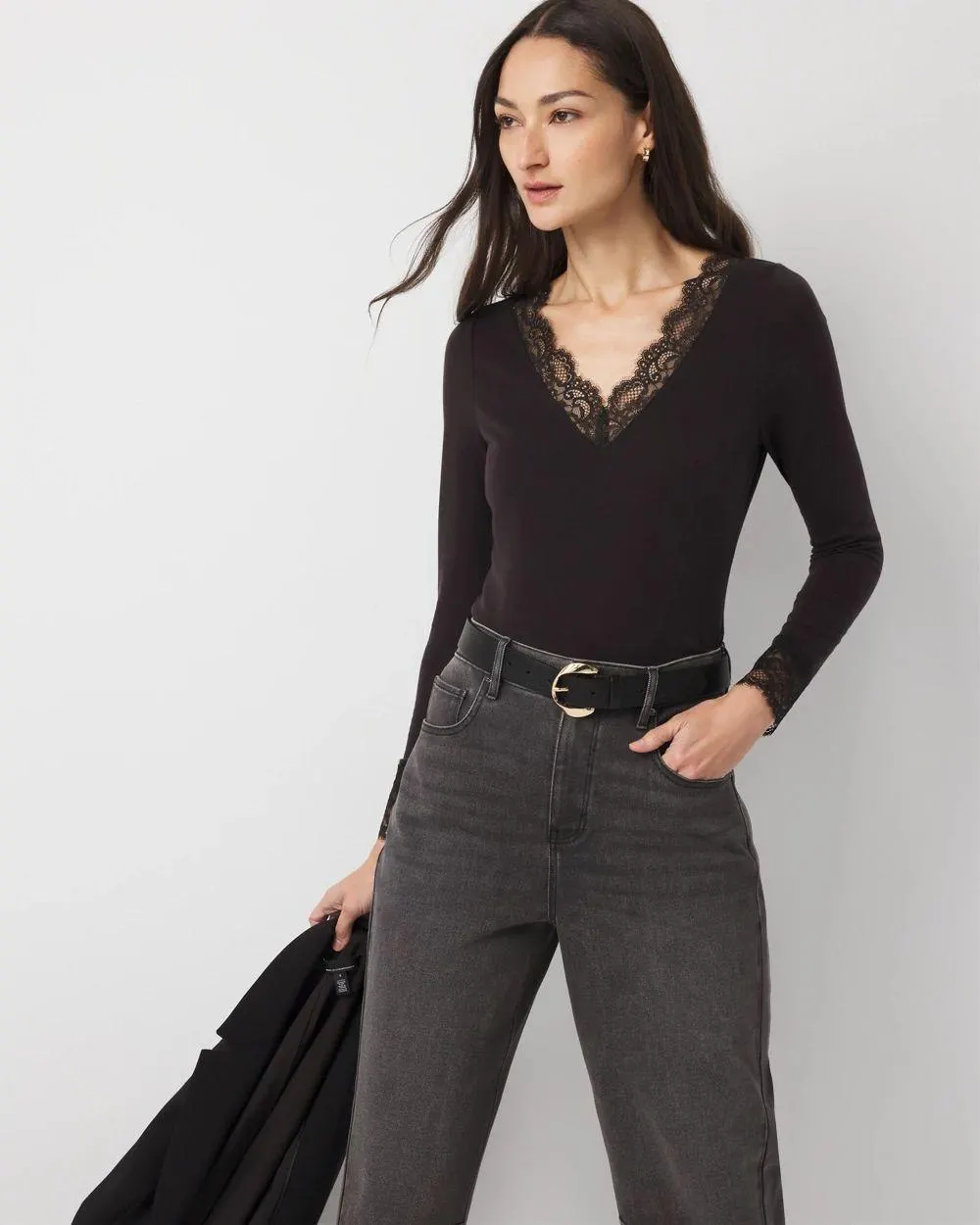 Lace Trim Long Sleeve Tee