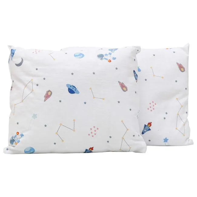 Pack Almohada 100% Algodón Cary 2 Piezas Astronauta 25x30 cm Suave y Fresca