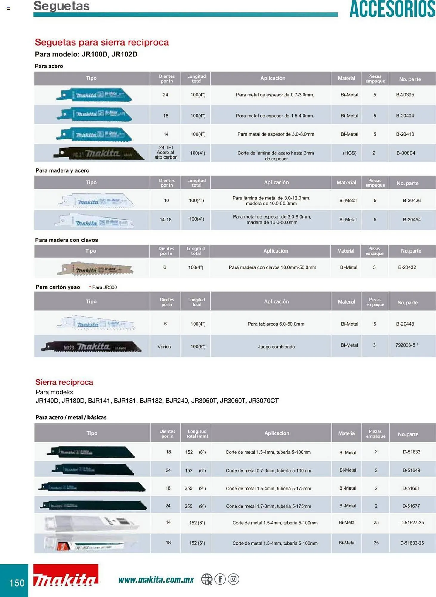 Catálogo de Catálogo Makita 8 de julio al 31 de diciembre 2025 - Pagina 150
