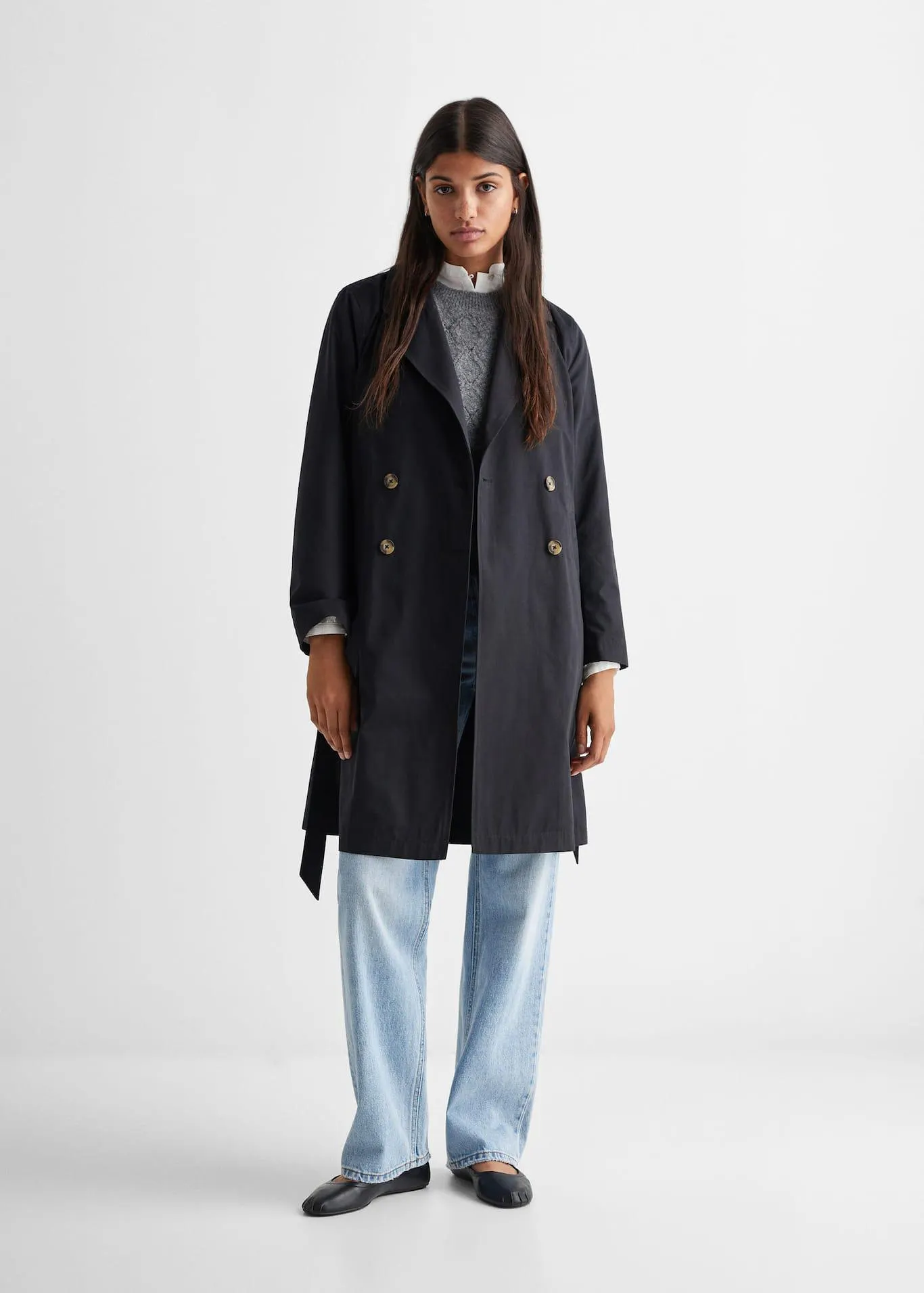 Gabardina trench botones
