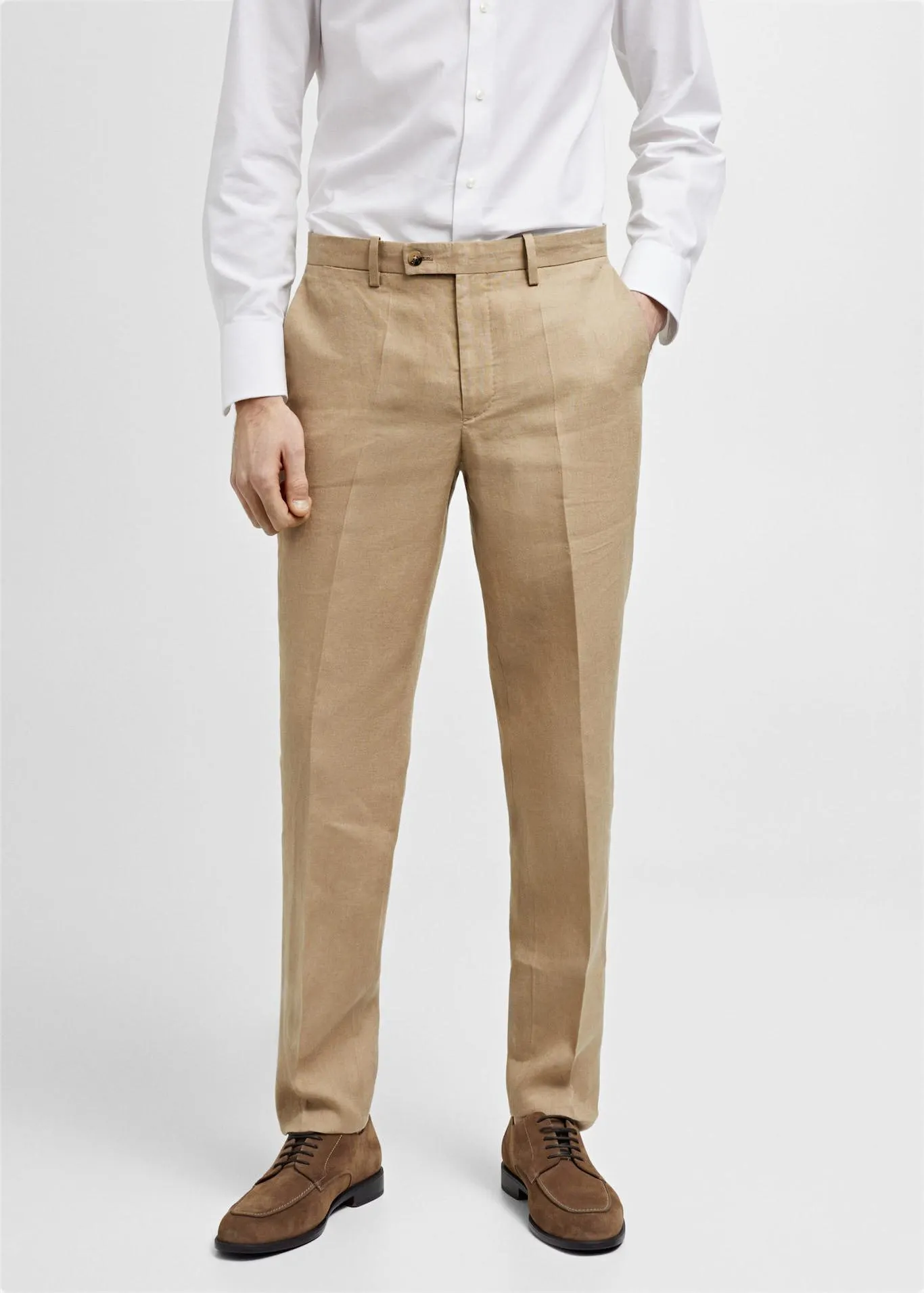 Pantalón traje 100% lino