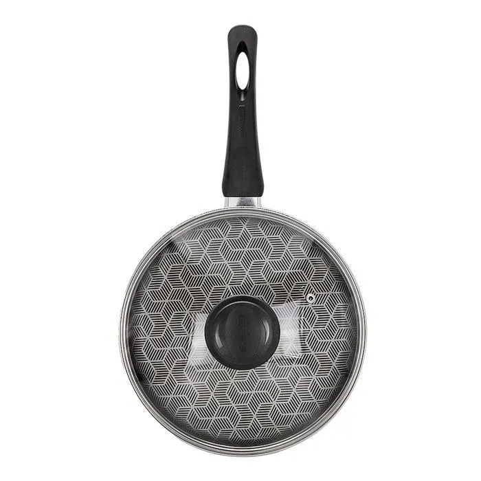 Sartén recto aluminio con tapa de vidrio 24 cm 27817644 Tramontina