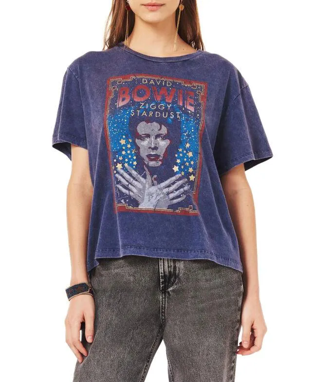 Playera David Bowie Ziggy Stardust de manga corta Mujer