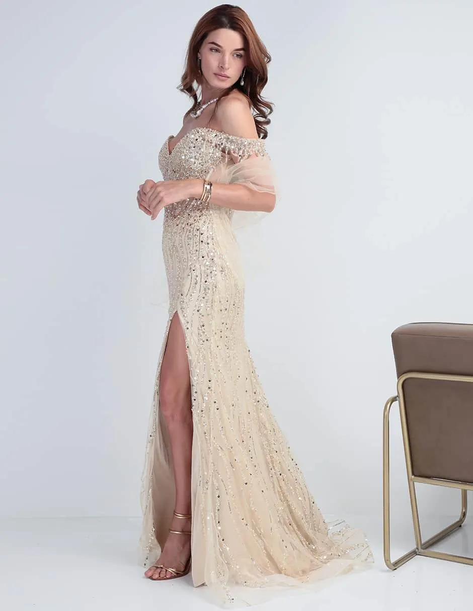 Vestido maxi de fiesta Rue de la Paix escote bardot