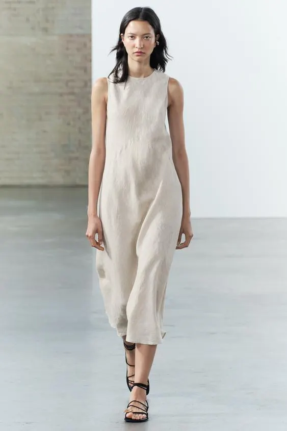 VESTIDO MIDI LINO ZW COLLECTION