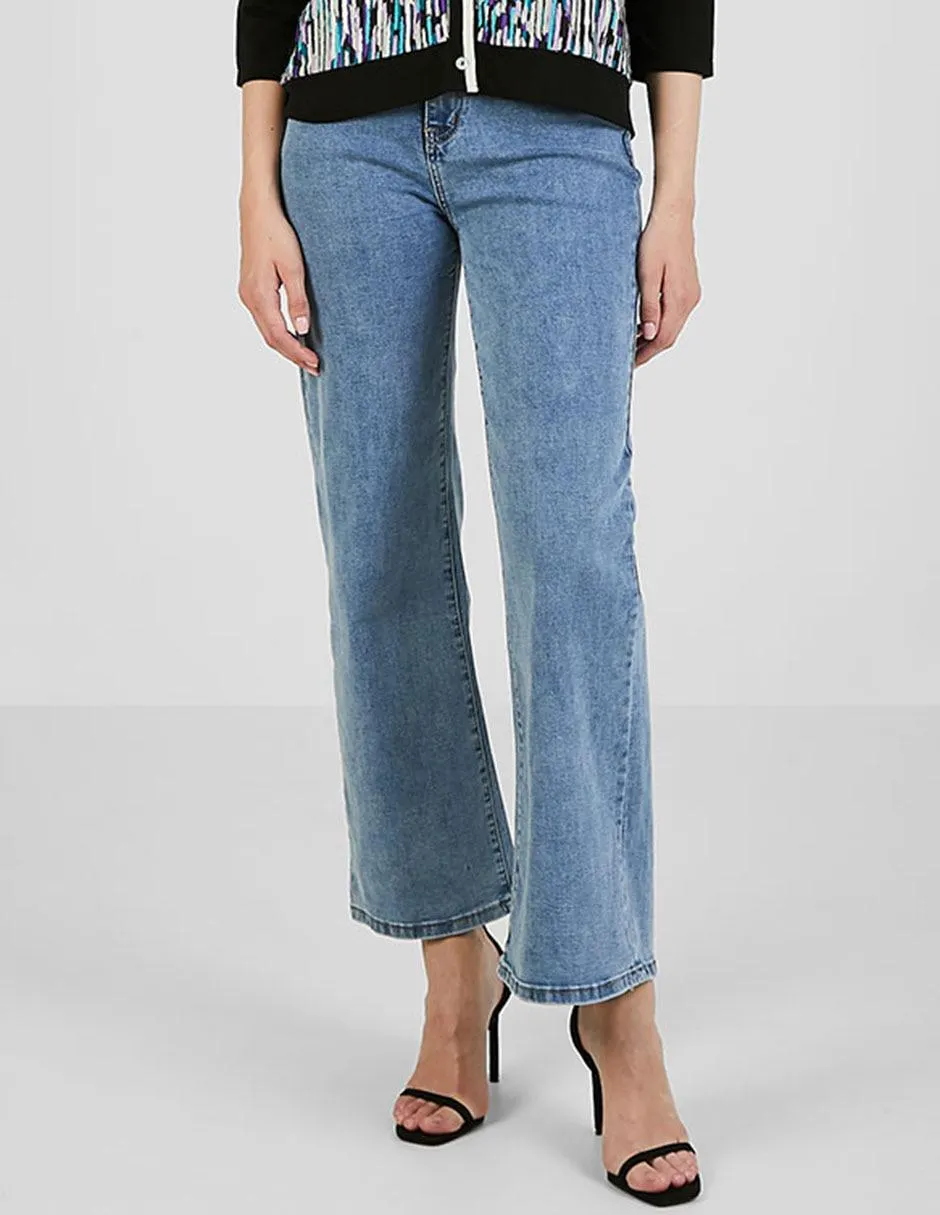 Jeans straight Trucco corte cintura para mujer