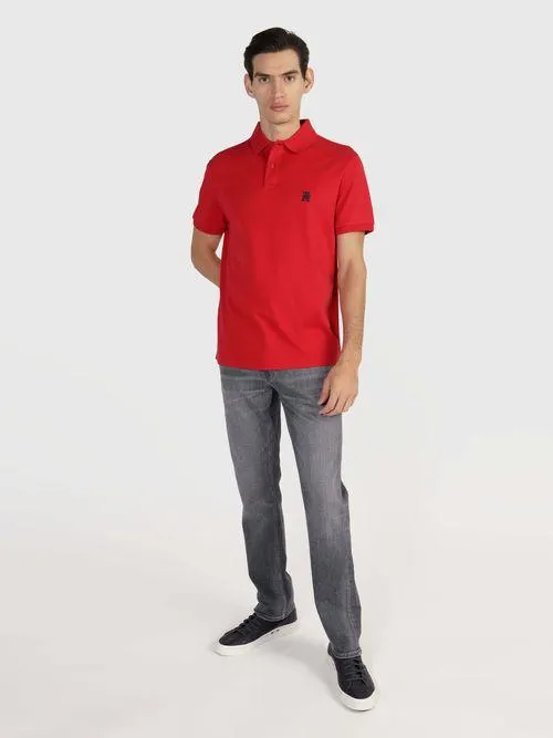 Polo de interlock con monograma TH bordado de hombre Tommy Hilfiger