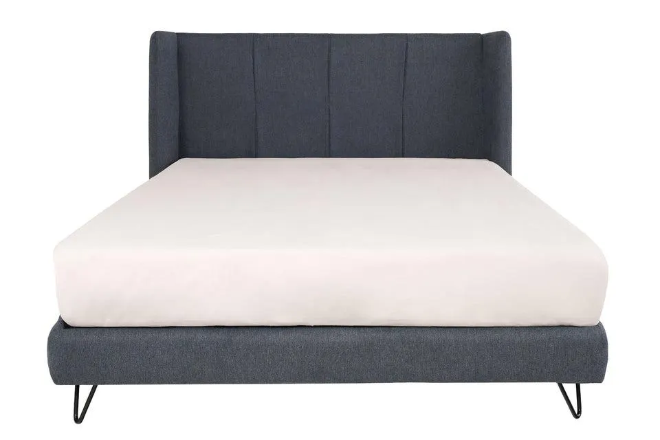 Cama Queen Size Hamley - Tela Bitonal Color Azul
