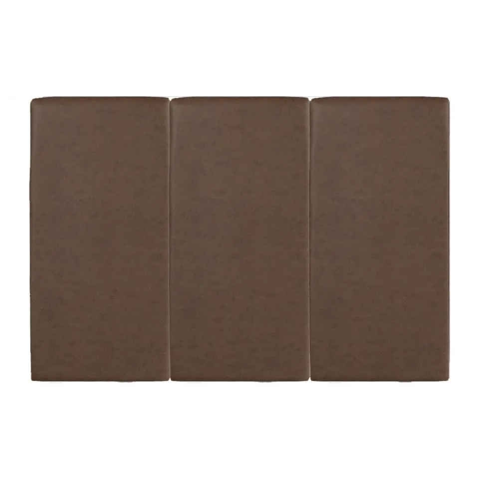 Juego de 3 Paneles Para Cabecera Modular Matrimonial /Queen Size Lunaria - Tela Tipo Piel Chocolate