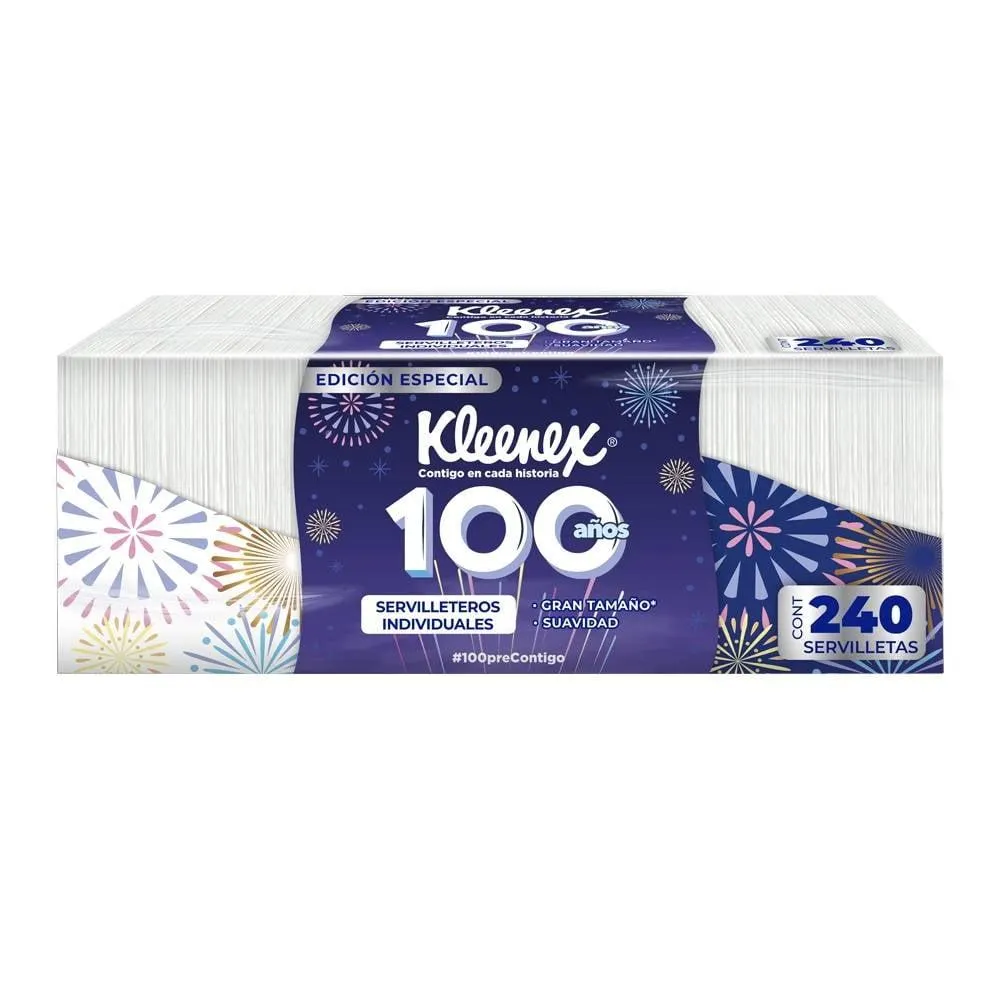 Servilleteros individuales Kleenex 100 años 240 piezas