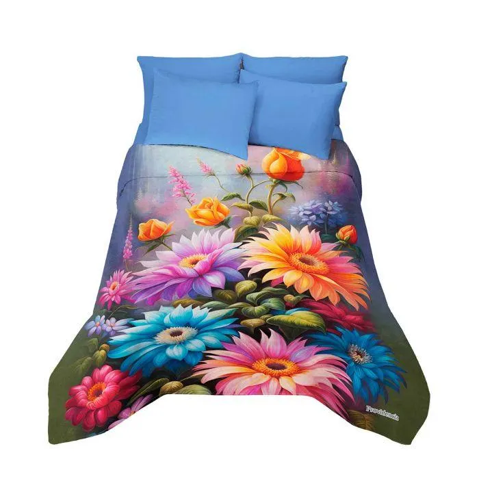 COBERTOR NUEVA ERA MATRIMONIAL FLORALIA LILA