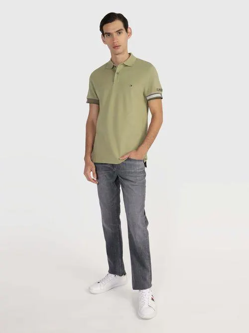 Polo con ribetes a contraste en la manga de hombre Tommy Hilfiger