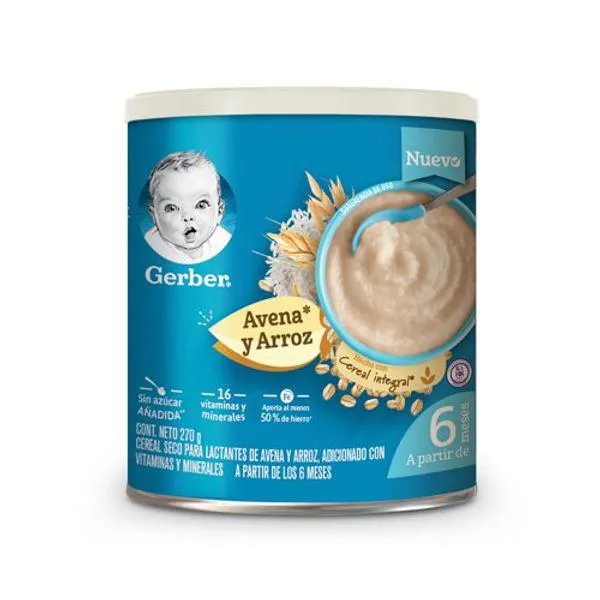 Cereal Gerber 2 etapa arroz y avena integral 270 g - Cereal Gerber 2 etapa arroz y avena integral 270 g