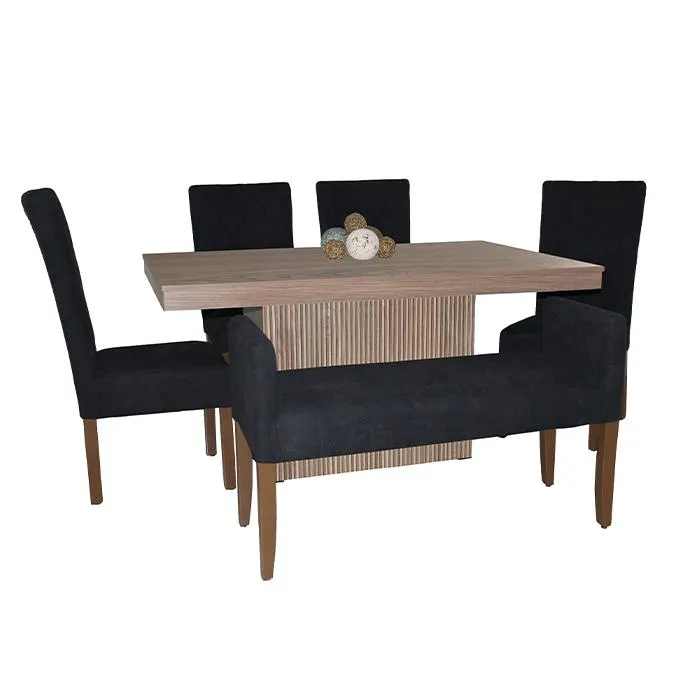 Comedor Alabama 4 sillas y 1 banca