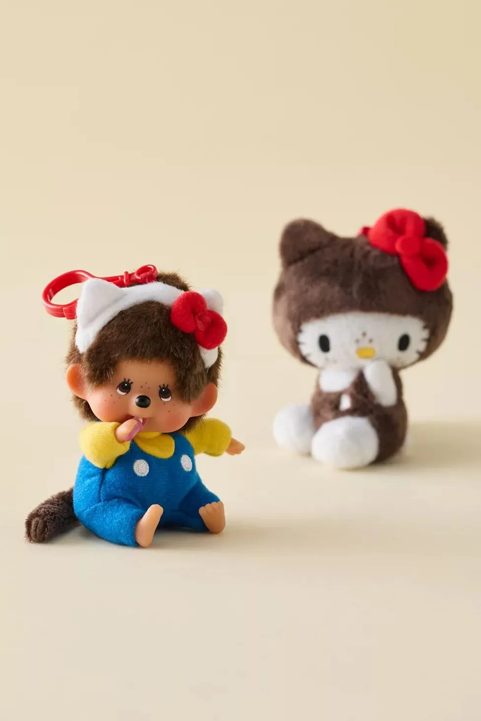 Sanrio Hello Kitty X Monchhichi Plushie Keychain