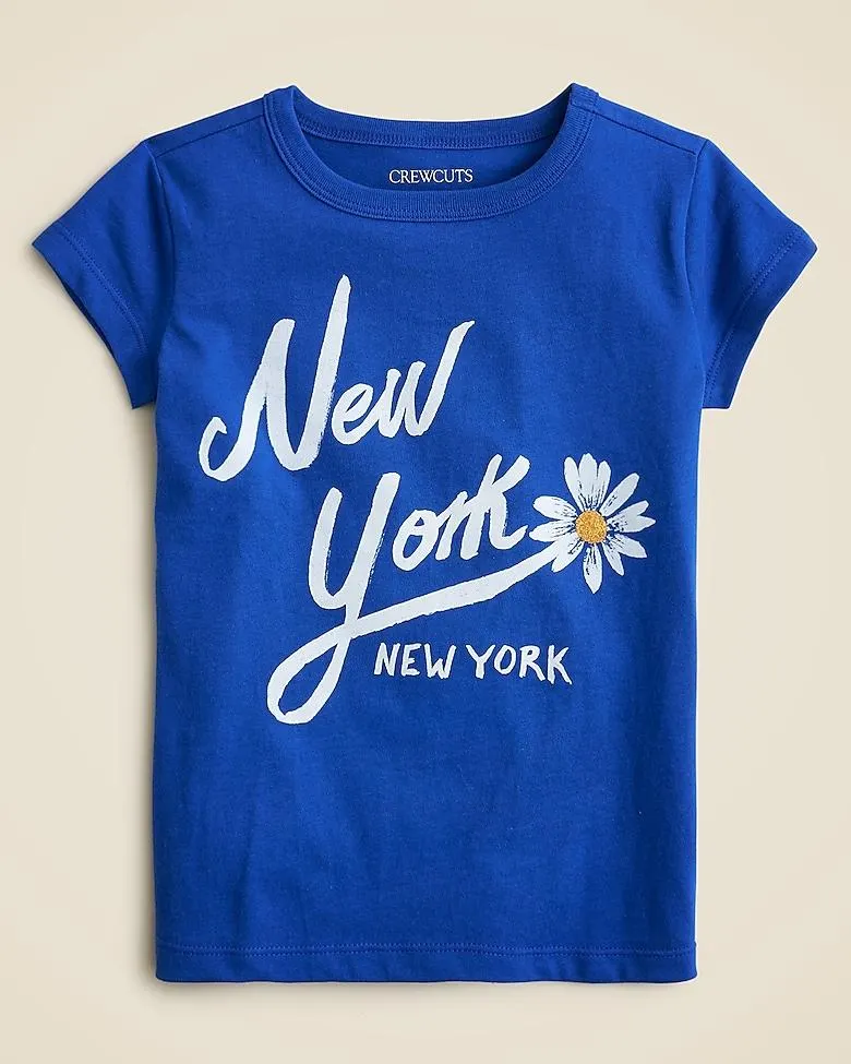 Girls' short-sleeve NY daisy graphic T-shirt