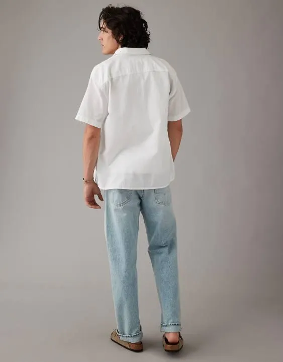 AE Camisa con Textura tipo Waffle y Botones para la Piscina