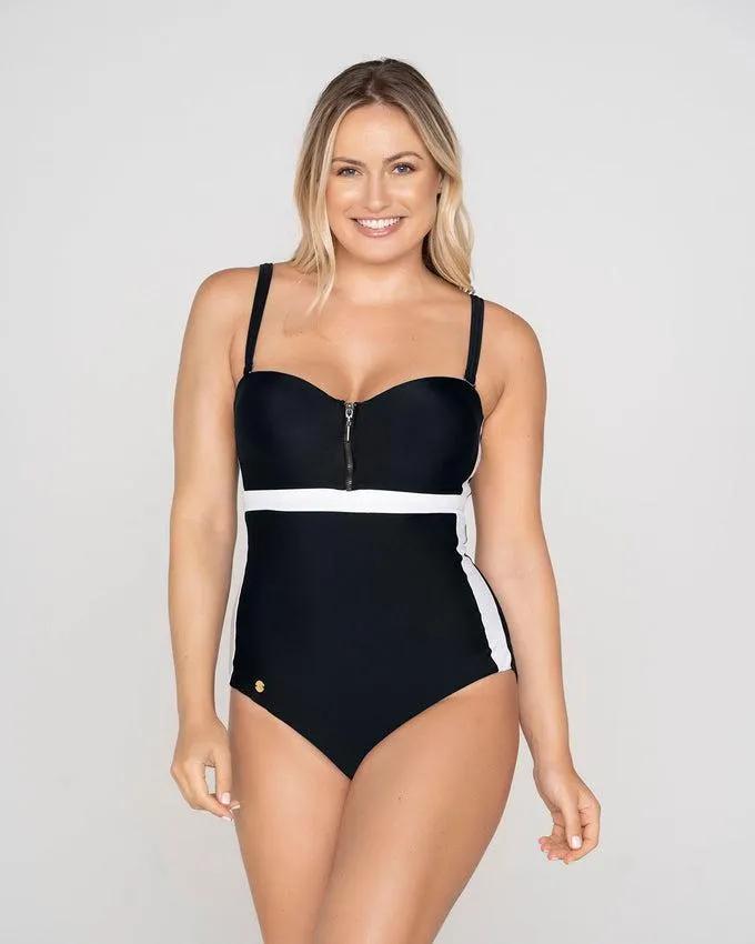 Traje de baño entero control suave de abdomen uso strapless o convencional
