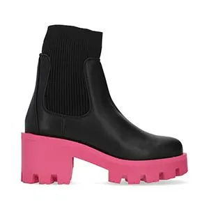 BOTÍN OZONO PARA MUJER ESTILO 624704 NEGRO - ROSA