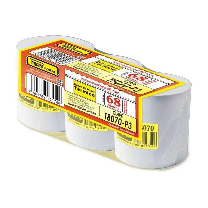 ROLLO TERMICO PRINTAFORM T8070 80 X 68 MTS. C/3