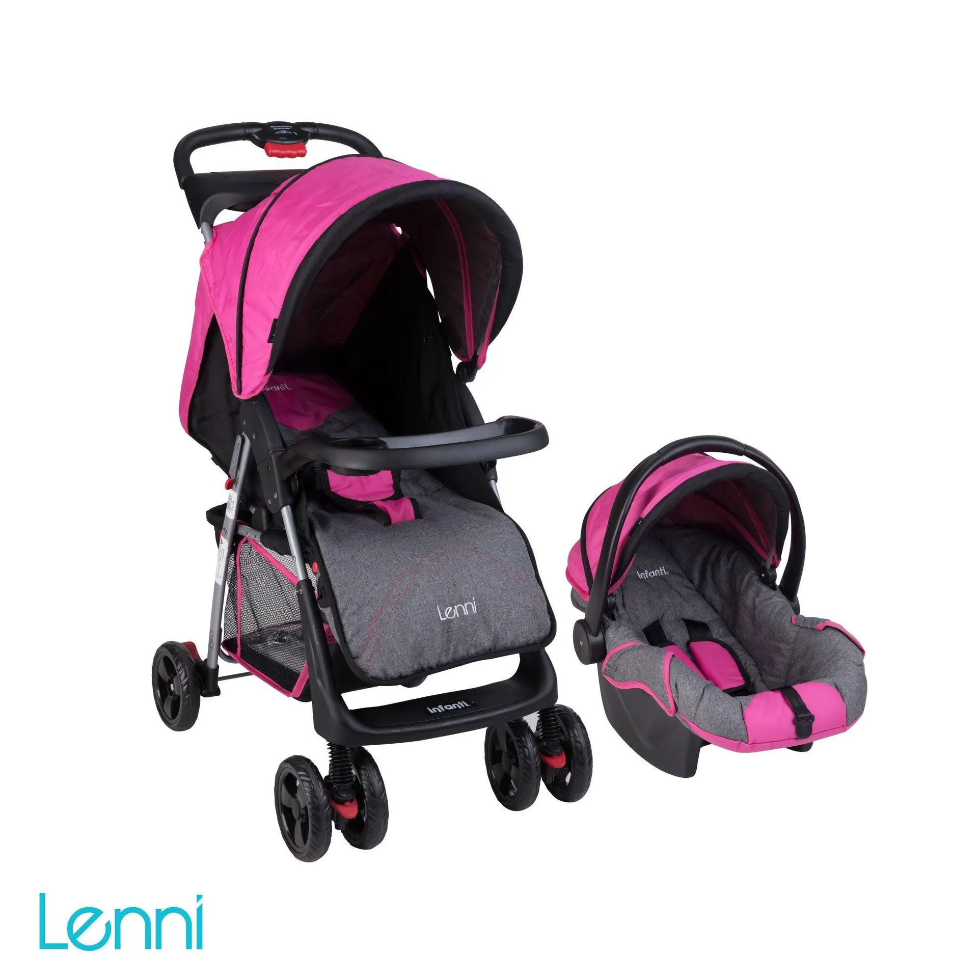 Carriola Infanti Lenni: Plegado Compacto, Portabebé Desmontable y Silla Para Auto Incluida