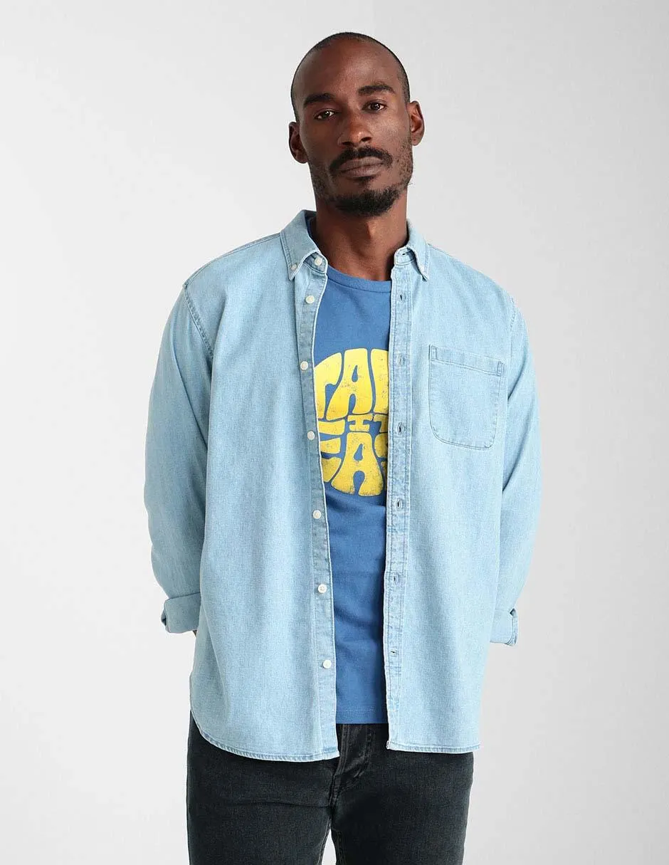 Camisa casual de algodón manga larga para hombre