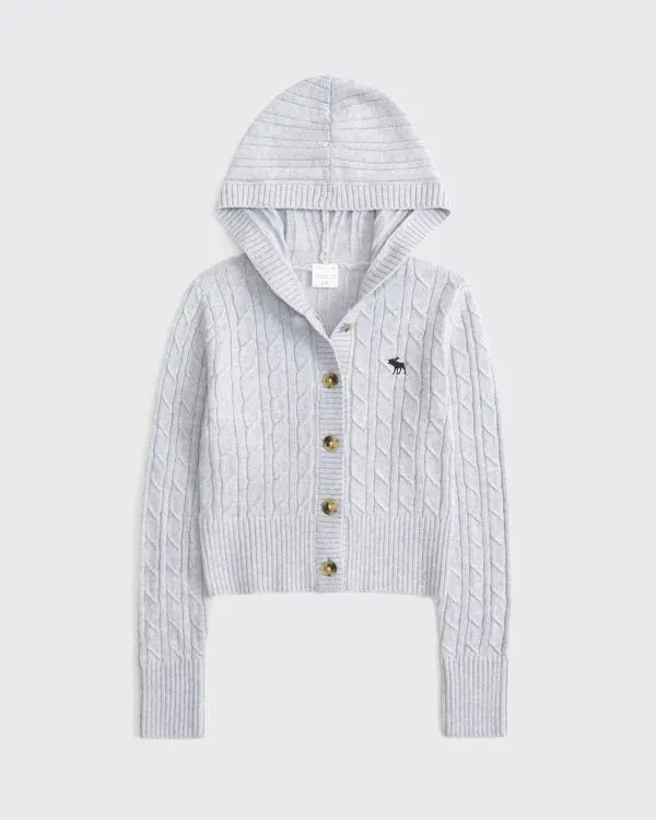 hooded button-up icon sweater