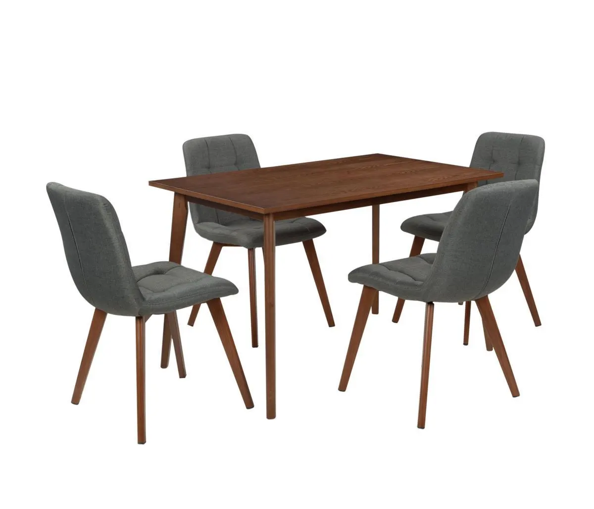 Mesa de comedor Contreras + 4 sillas Tilcajete - Gris