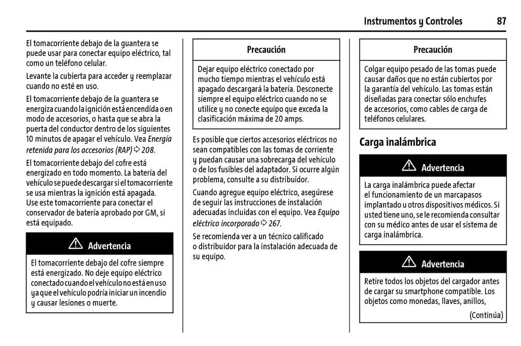 Catálogo de Chevrolet Corvette Stingray Manual del propietario 22 de enero al 31 de diciembre 2025 - Pagina 88