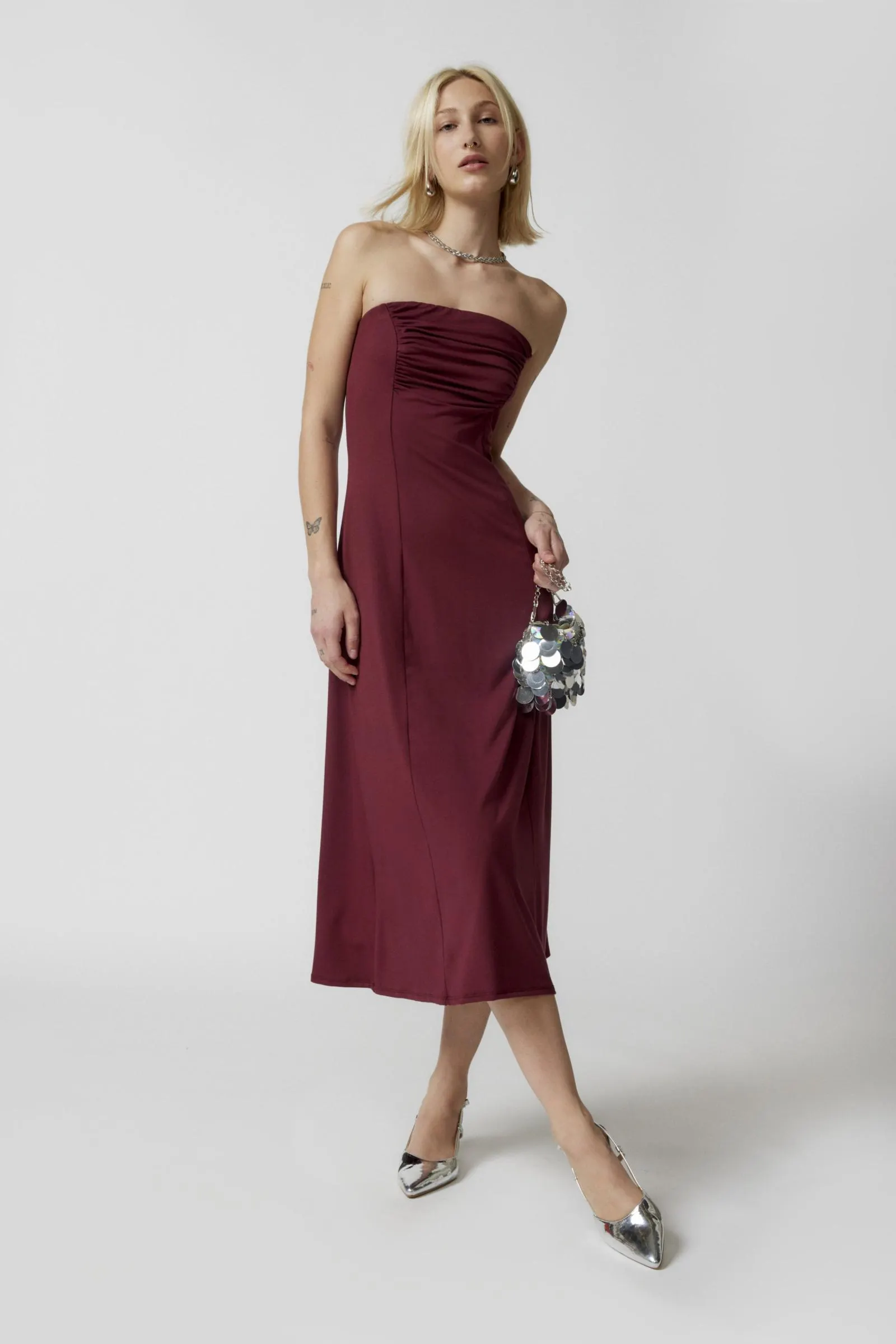 Urban Renewal Remnants Ruched Slinky Jersey Dress